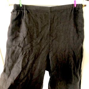 Flax black linen ankle pants size small